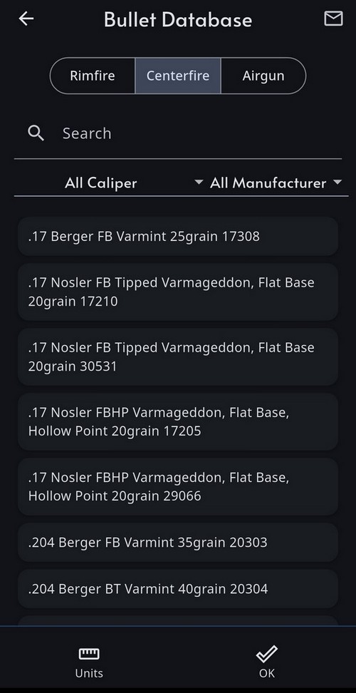 Comprehensive projectile library